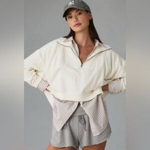 Women’s Cream Daily Practice by Anthropologie Half zip pullover, Large